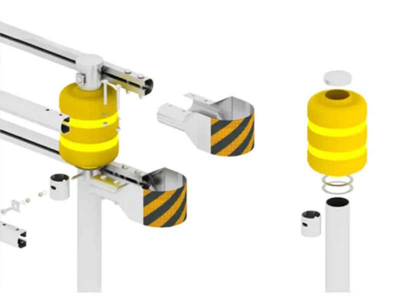 Barrera enrollable de seguridad de acero a medida